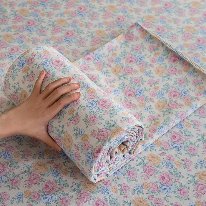 91家纺网 家纺一手货源 找家纺 慕尚家纺 2026新款全棉纯棉老粗布凉席席子 花满蹊