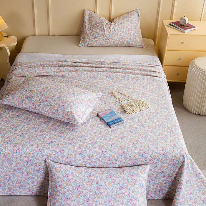 91家纺网 家纺一手货源 找家纺 慕尚家纺 2026新款全棉纯棉老粗布凉席席子 花满蹊