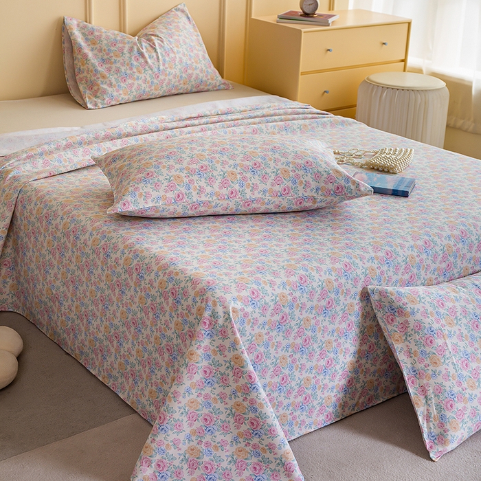 91家纺网 家纺一手货源 找家纺 慕尚家纺 2026新款全棉纯棉老粗布凉席席子 花满蹊