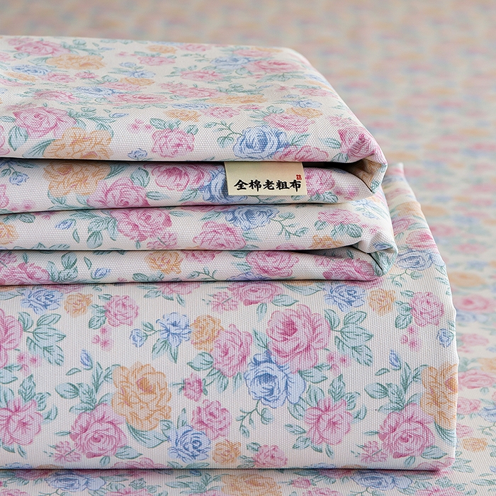 91家纺网 家纺一手货源 找家纺 慕尚家纺 2026新款全棉纯棉老粗布凉席席子 花满蹊