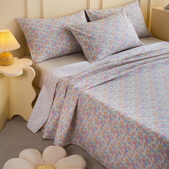 91家纺网 家纺一手货源 找家纺 慕尚家纺 2026新款全棉纯棉老粗布凉席席子 花满蹊