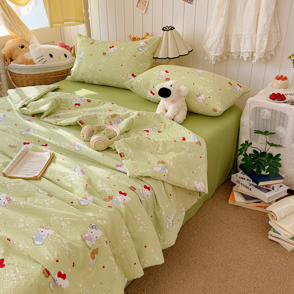 91家纺网 家纺一手货源 找家纺 2026新款泡芙棉卡通夏被四件套双层纱单夏被 夏被-青樱凯特