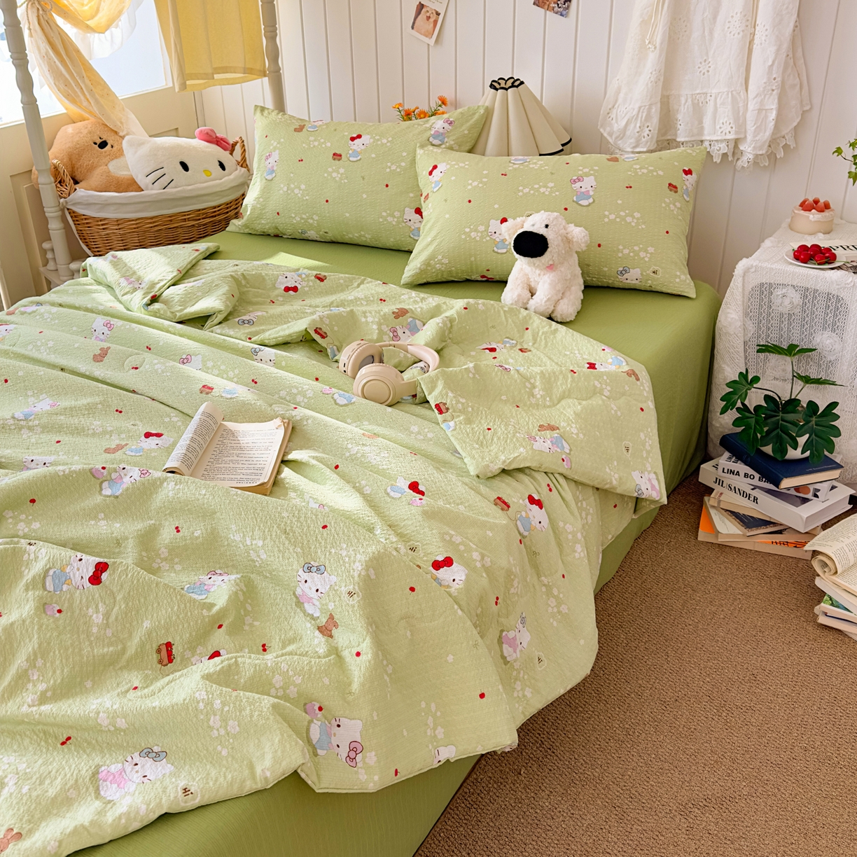 91家纺网 家纺一手货源 找家纺 2026新款泡芙棉卡通夏被四件套双层纱单夏被 夏被-青樱凯特