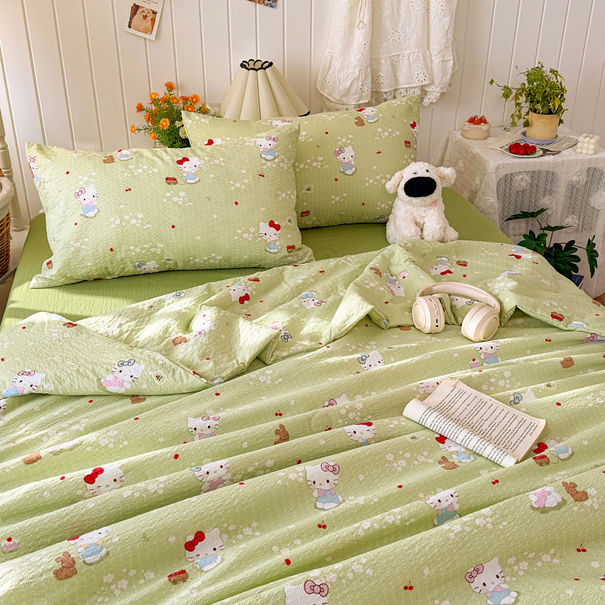 91家纺网 家纺一手货源 找家纺 2026新款泡芙棉卡通夏被四件套双层纱单夏被 夏被-青樱凯特