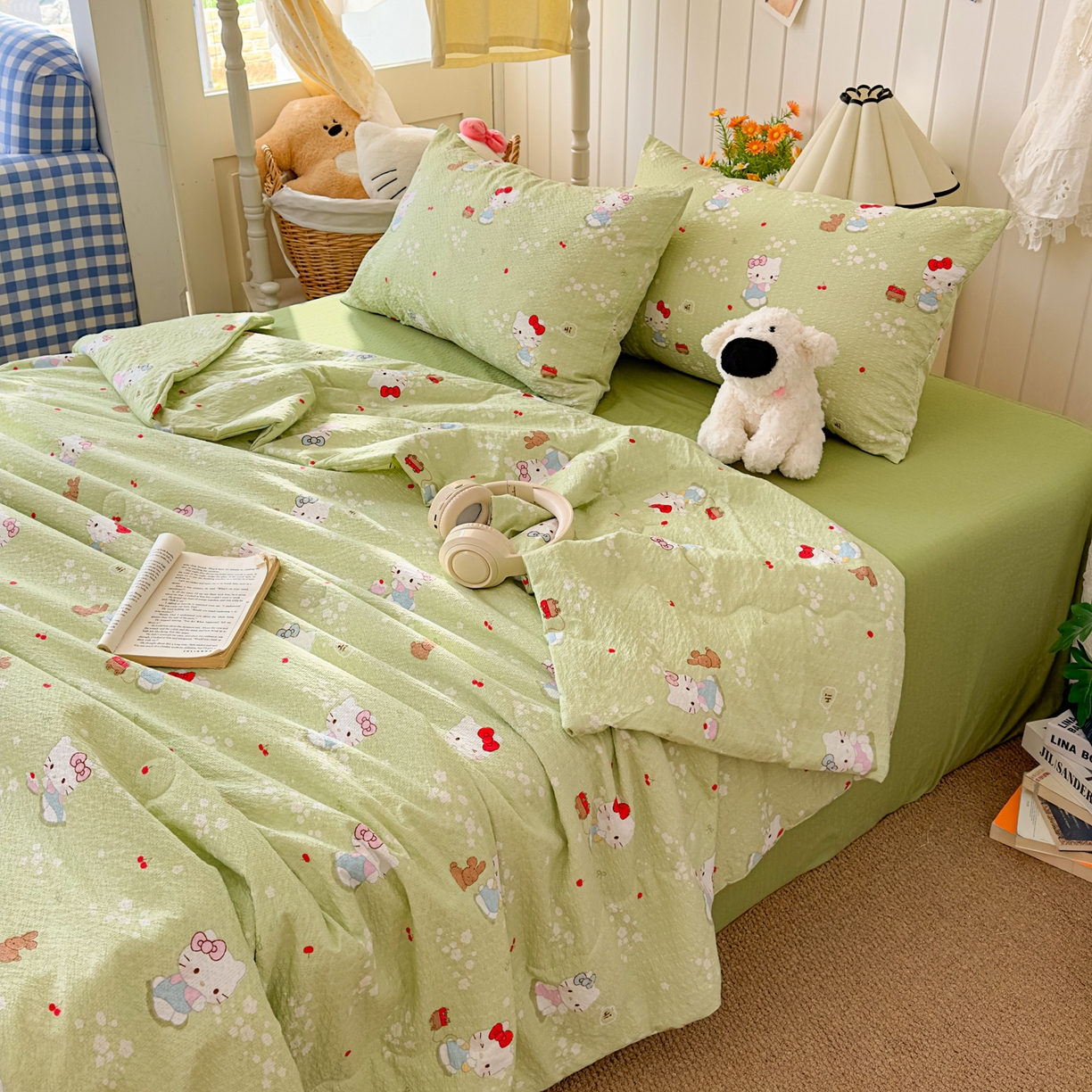 91家纺网 家纺一手货源 找家纺 2026新款泡芙棉卡通夏被四件套双层纱单夏被 夏被-青樱凯特