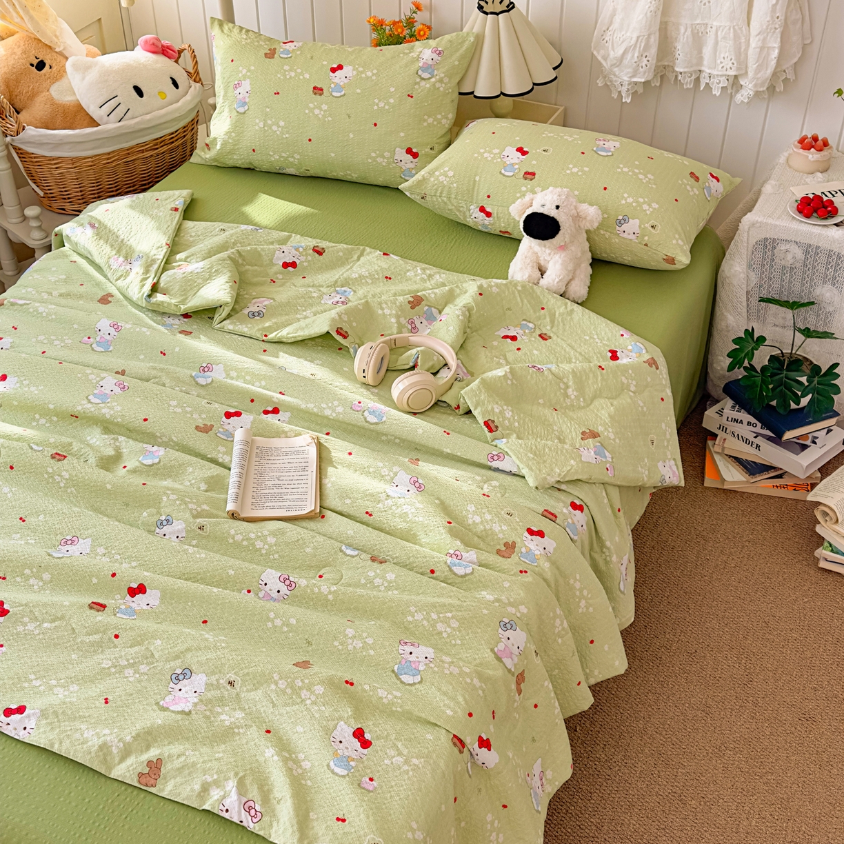 91家纺网 家纺一手货源 找家纺 2026新款泡芙棉卡通夏被四件套双层纱单夏被 夏被-青樱凯特