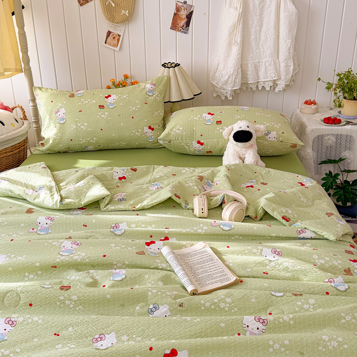 91家纺网 家纺一手货源 找家纺 2026新款泡芙棉卡通夏被四件套双层纱单夏被 夏被-青樱凯特