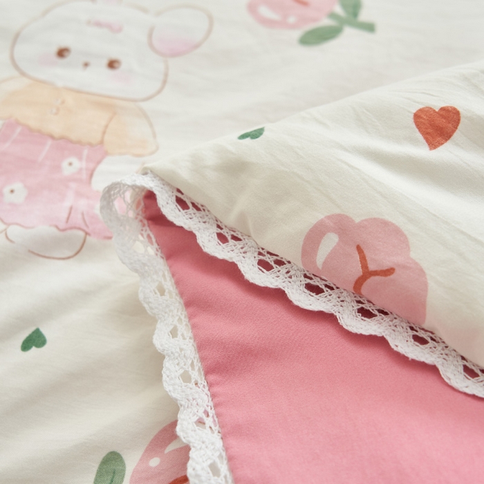 91家纺网 家纺一手货源 找家纺 畅销被业 2026新款A类水洗棉印花夏被空调被夏凉被 玫瑰小兔