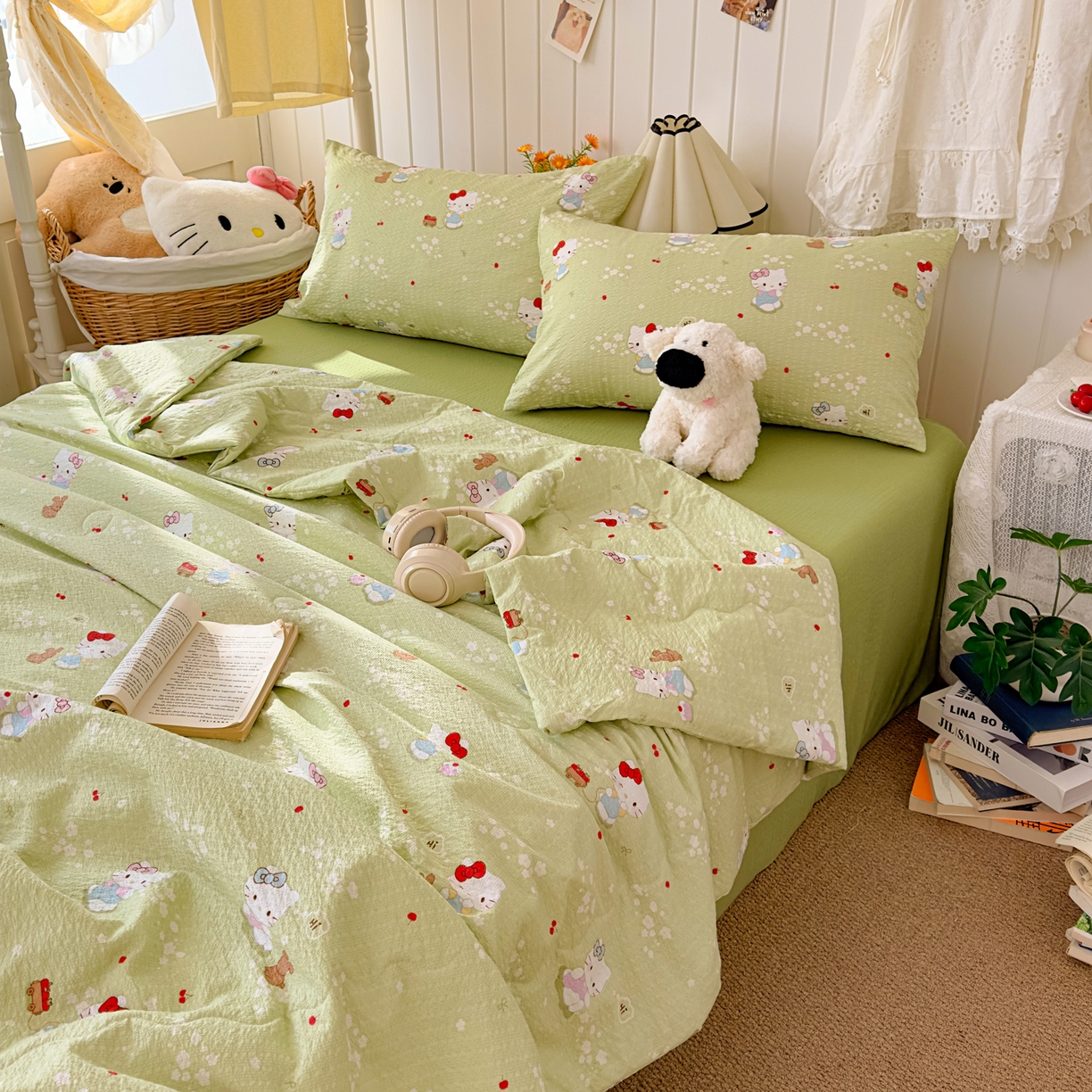 91家纺网 家纺一手货源 找家纺 2026新款泡芙棉卡通夏被四件套双层纱单夏被 夏被-青樱凯特