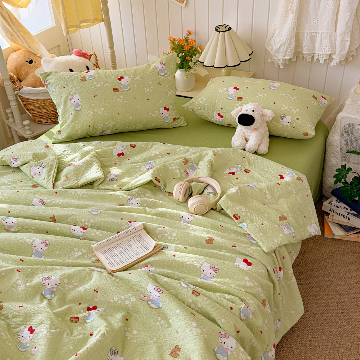 91家纺网 家纺一手货源 找家纺 2026新款泡芙棉卡通夏被四件套双层纱单夏被 夏被-青樱凯特