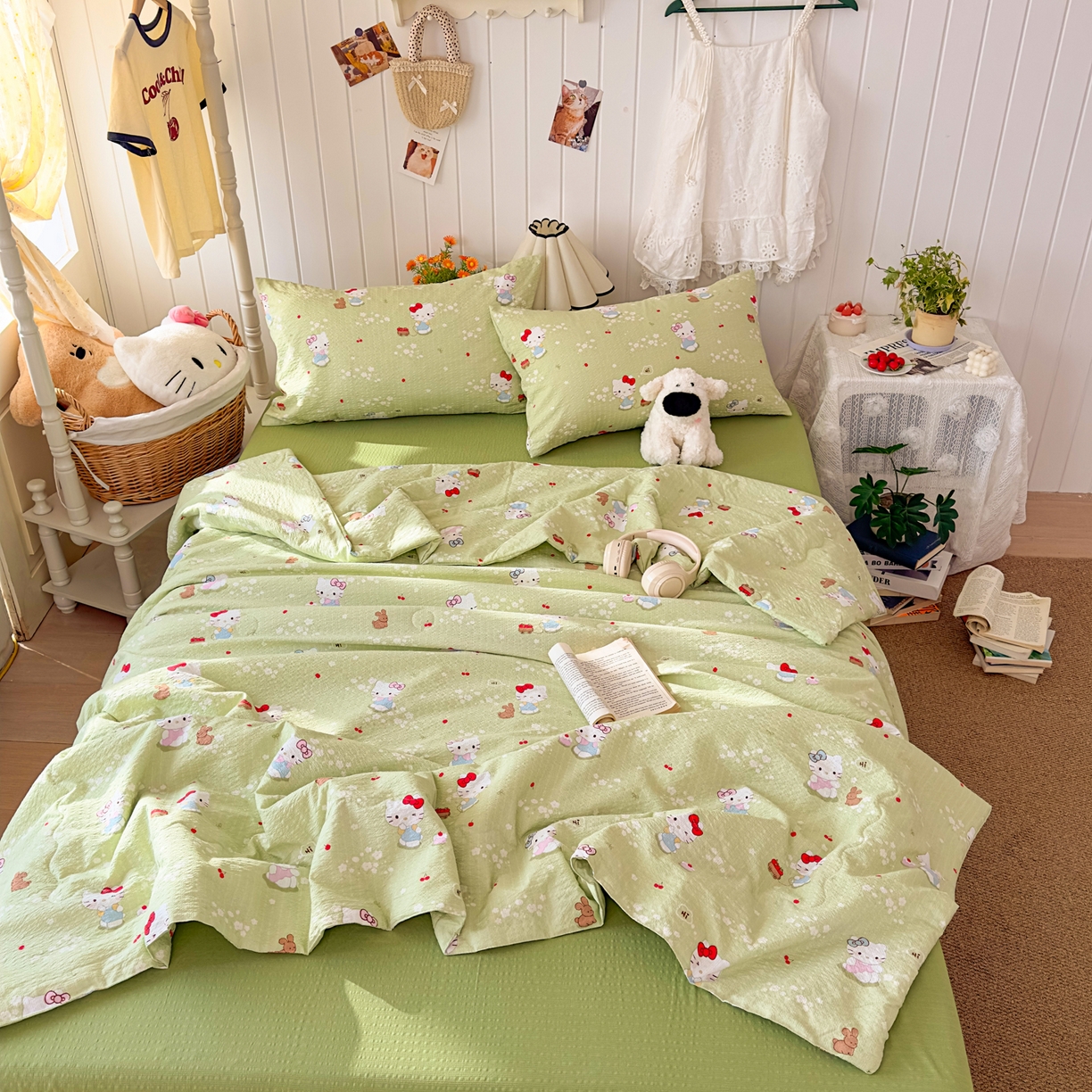 91家纺网 家纺一手货源 找家纺 2026新款泡芙棉卡通夏被四件套双层纱单夏被 夏被-青樱凯特
