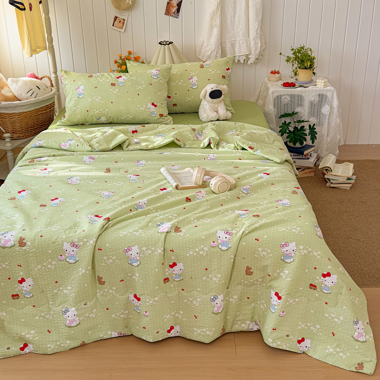 91家纺网 家纺一手货源 找家纺 2026新款泡芙棉卡通夏被四件套双层纱单夏被 夏被-青樱凯特