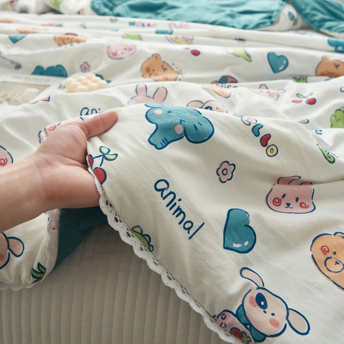 91家纺网 家纺一手货源 找家纺 畅销被业 2026新款A类水洗棉印花夏被空调被夏凉被 狂欢派对