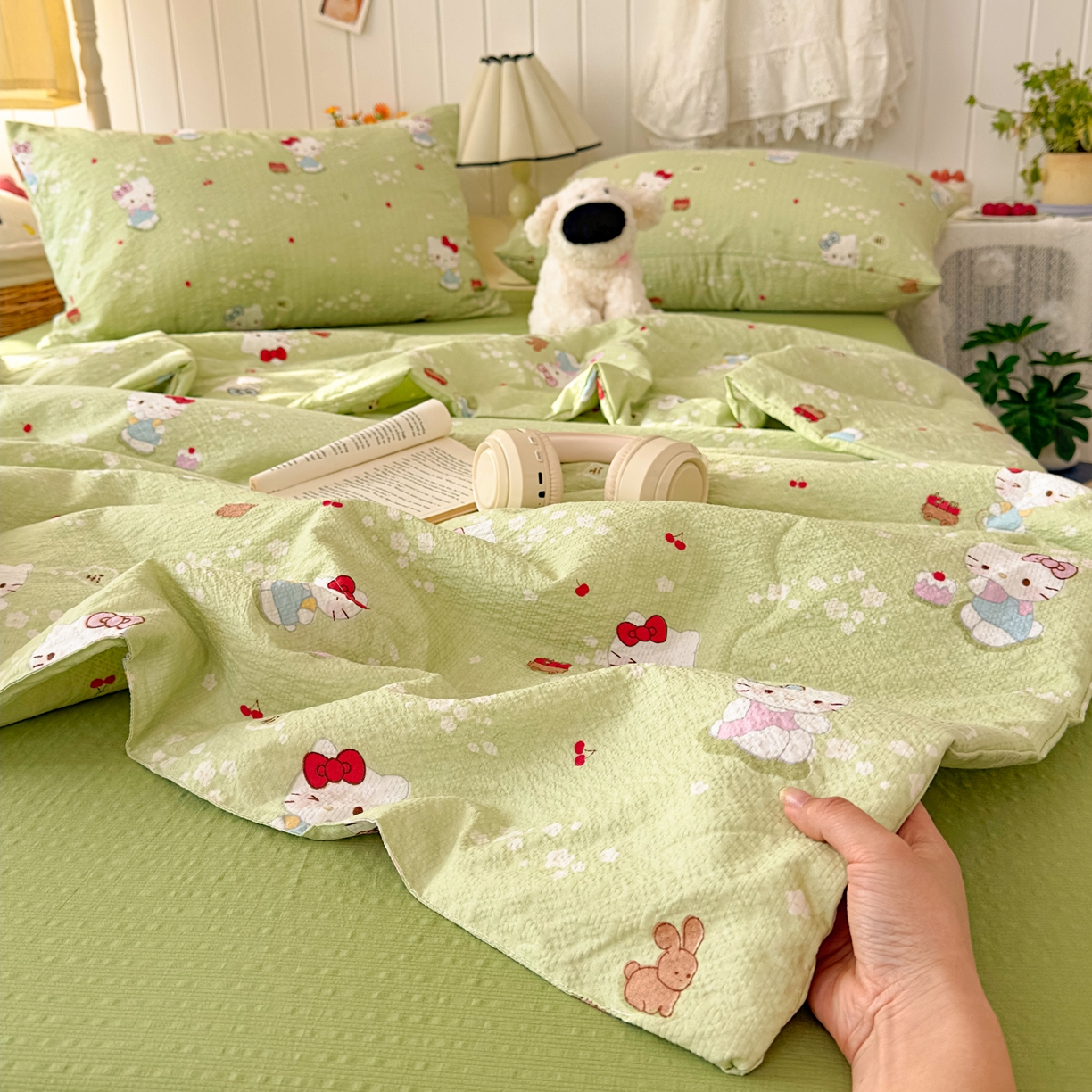 91家纺网 家纺一手货源 找家纺 2026新款泡芙棉卡通夏被四件套双层纱单夏被 夏被-青樱凯特