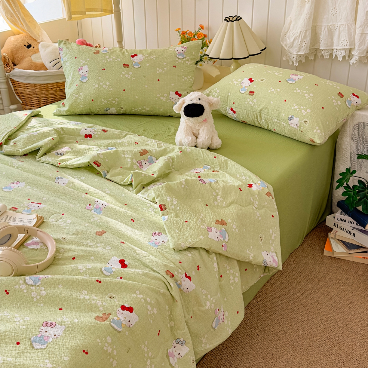 91家纺网 家纺一手货源 找家纺 2026新款泡芙棉卡通夏被四件套双层纱单夏被 夏被-青樱凯特