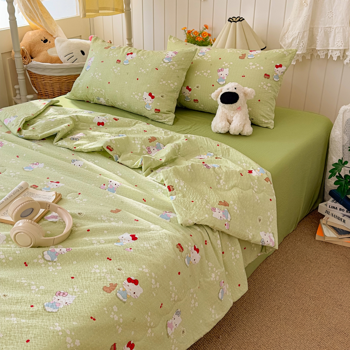 91家纺网 家纺一手货源 找家纺 2026新款泡芙棉卡通夏被四件套双层纱单夏被 夏被-青樱凯特