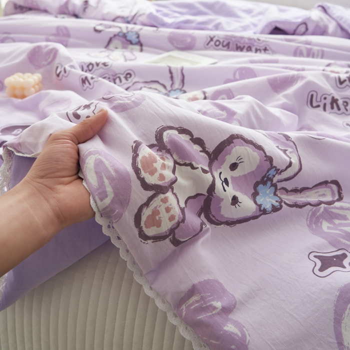 91家纺网 家纺一手货源 找家纺 畅销被业 2026新款A类水洗棉印花夏被空调被夏凉被 星星兔