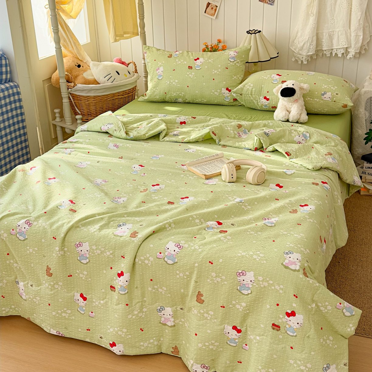 2026新款泡芙棉卡通夏被四件套双层纱单夏被 夏被-青樱凯特