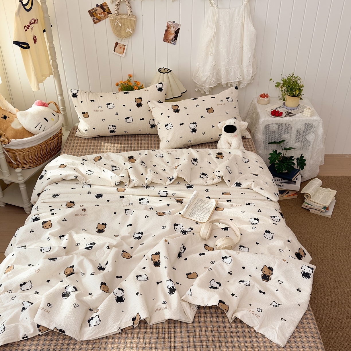 91家纺网 家纺一手货源 找家纺 2026新款泡芙棉卡通夏被四件套双层纱单夏被 夏被-像素凯特