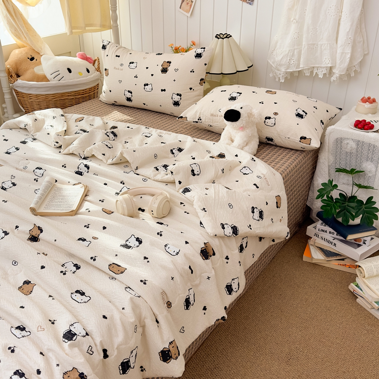 91家纺网 家纺一手货源 找家纺 2026新款泡芙棉卡通夏被四件套双层纱单夏被 夏被-像素凯特