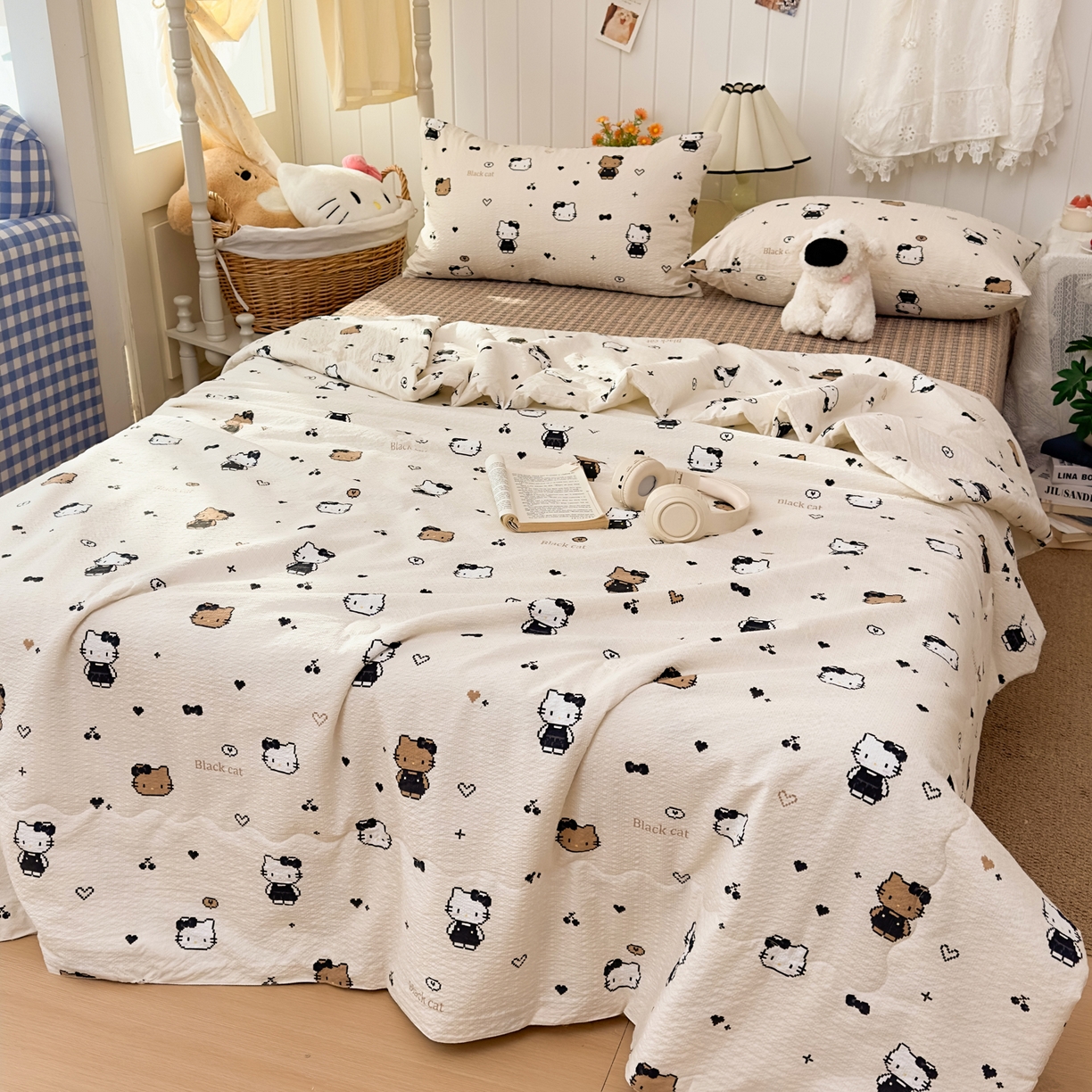 2026新款泡芙棉卡通夏被四件套双层纱单夏被 夏被-像素凯特