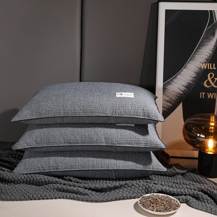 91家纺网 家纺一手货源 找家纺 （总）仁宇枕业 2026新款全棉纯棉极简系列水洗棉全荞麦枕头枕芯