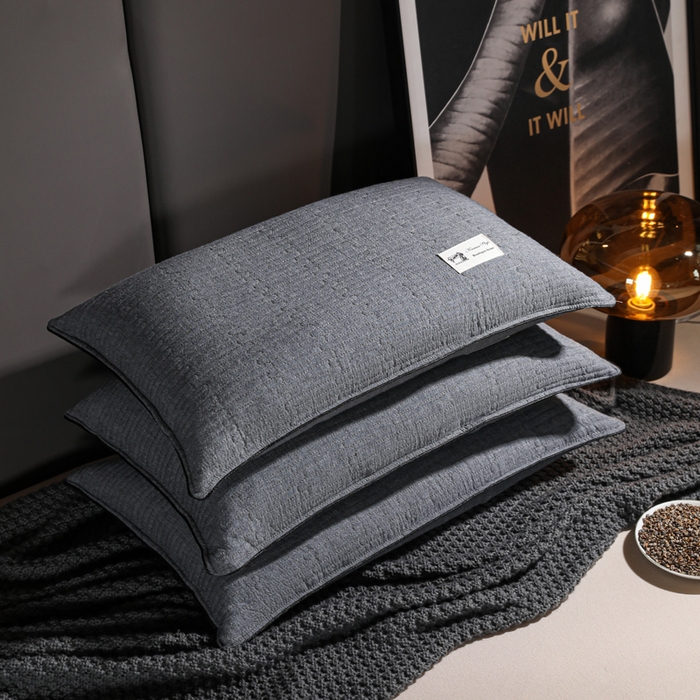 91家纺网 家纺一手货源 找家纺 （总）仁宇枕业 2026新款全棉纯棉极简系列水洗棉全荞麦枕头枕芯