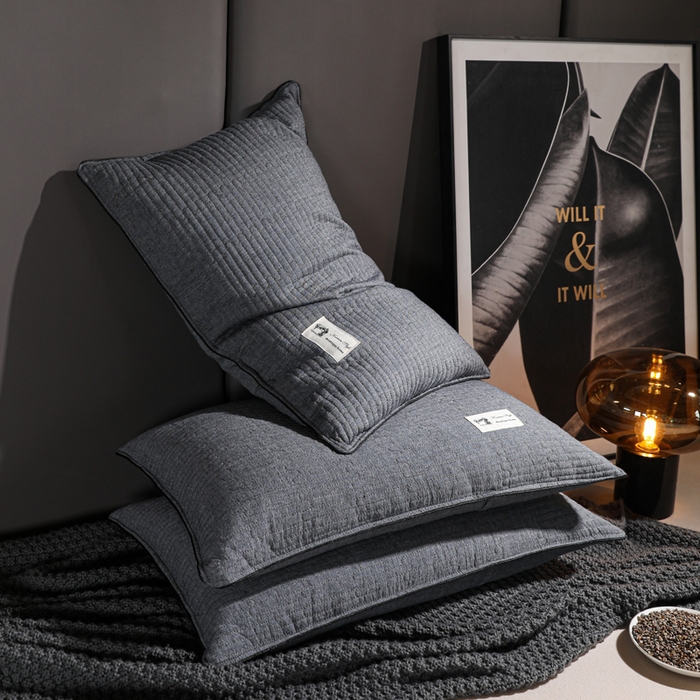 91家纺网 家纺一手货源 找家纺 （总）仁宇枕业 2026新款全棉纯棉极简系列水洗棉全荞麦枕头枕芯