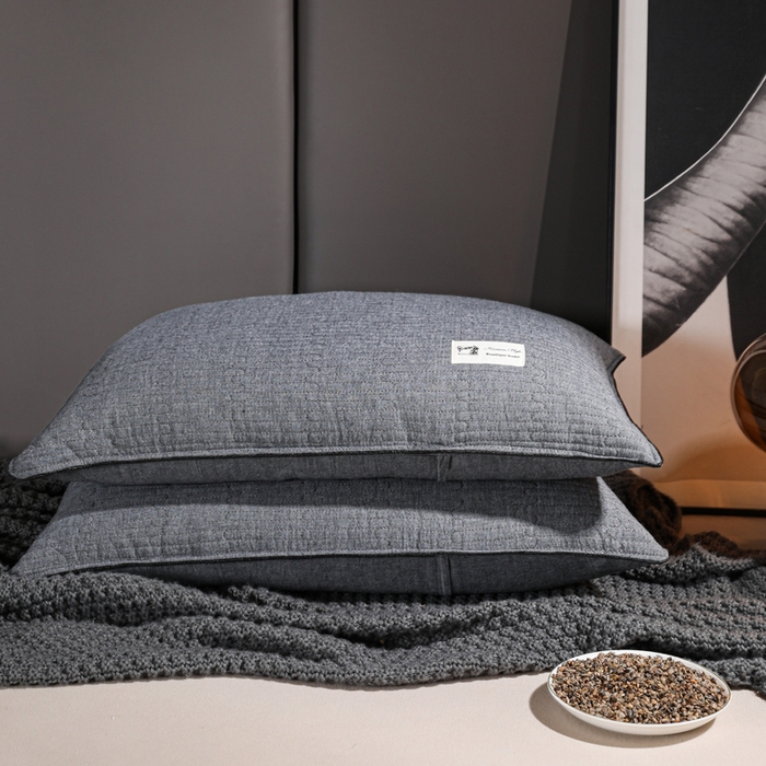 91家纺网 家纺一手货源 找家纺 （总）仁宇枕业 2026新款全棉纯棉极简系列水洗棉全荞麦枕头枕芯