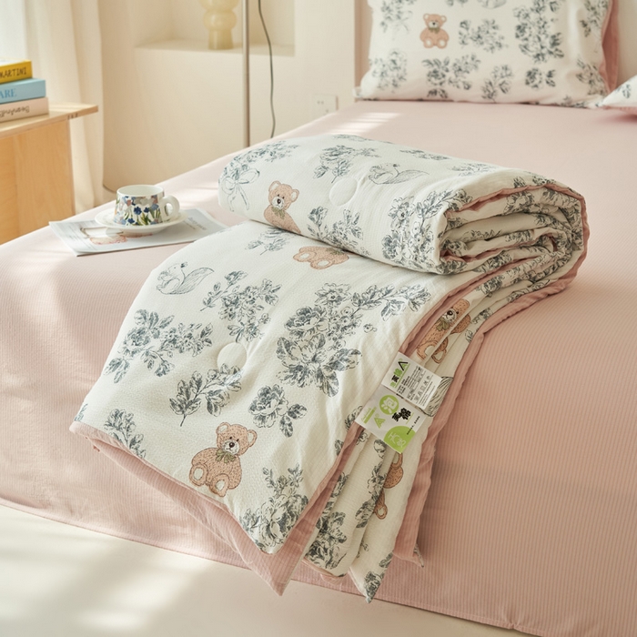 91家纺网 家纺一手货源 找家纺 （总）畅销被业 2026新款A类泡芙棉印花夏被四件套