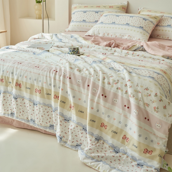 91家纺网 家纺一手货源 找家纺 （总）畅销被业 2026新款A类泡芙棉印花夏被四件套