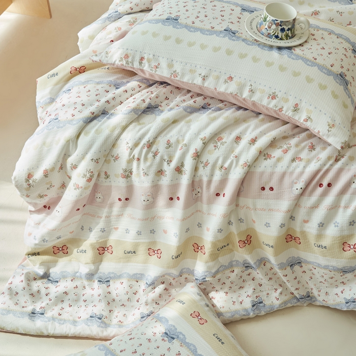 91家纺网 家纺一手货源 找家纺 （总）畅销被业 2026新款A类泡芙棉印花夏被四件套