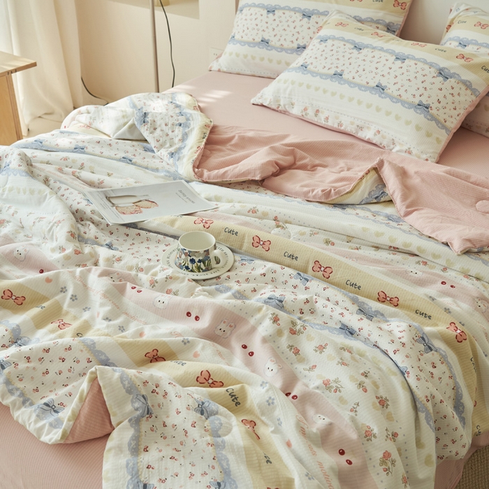 91家纺网 家纺一手货源 找家纺 （总）畅销被业 2026新款A类泡芙棉印花夏被四件套