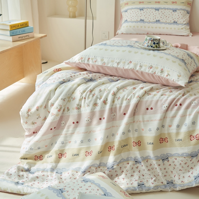 91家纺网 家纺一手货源 找家纺 （总）畅销被业 2026新款A类泡芙棉印花夏被四件套