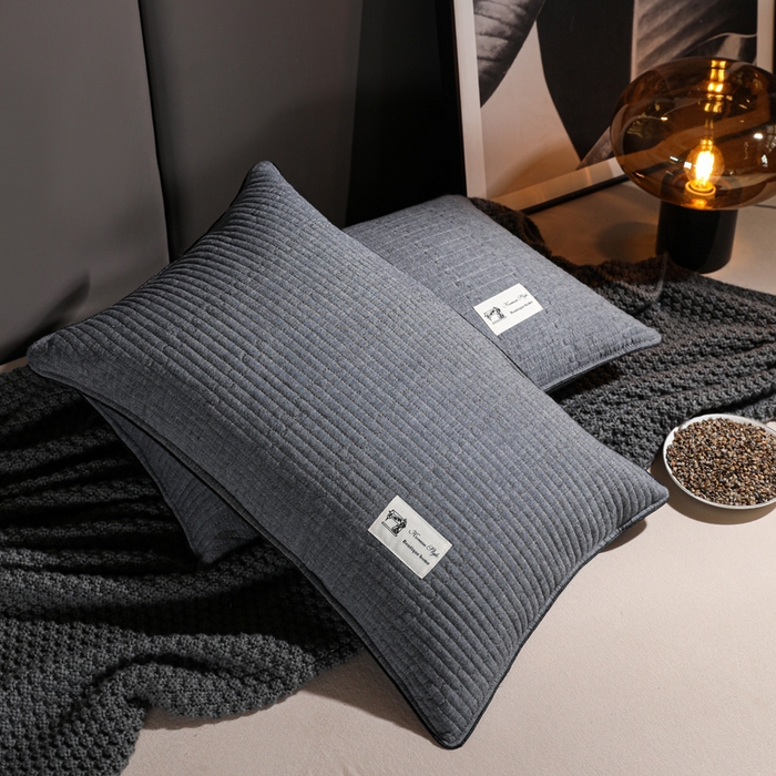 91家纺网 家纺一手货源 找家纺 （总）仁宇枕业 2026新款全棉纯棉极简系列水洗棉全荞麦枕头枕芯