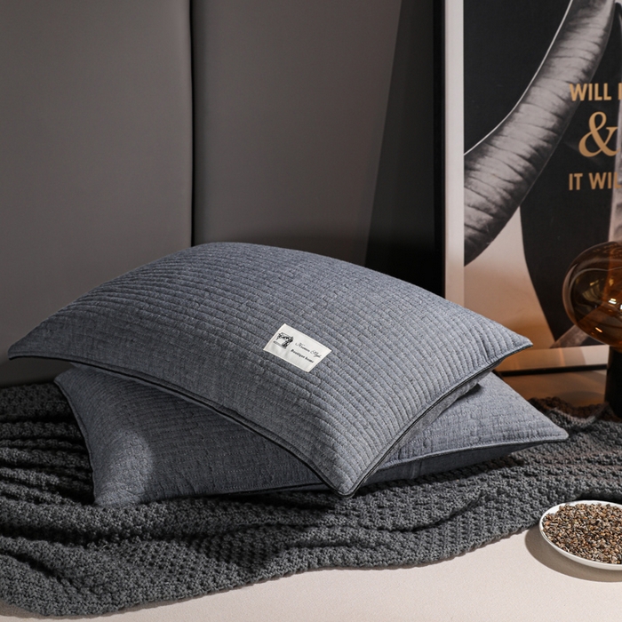 91家纺网 家纺一手货源 找家纺 （总）仁宇枕业 2026新款全棉纯棉极简系列水洗棉全荞麦枕头枕芯