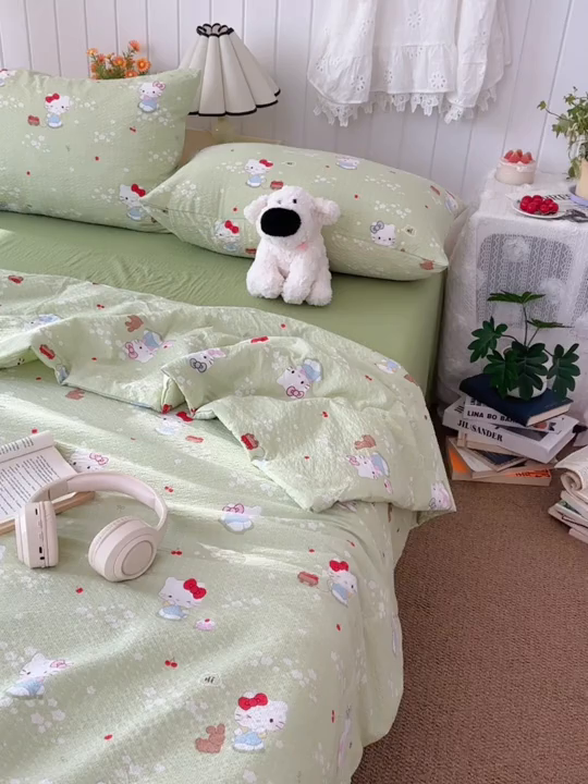 91家纺网 家纺一手货源 找家纺 2026新款泡芙棉卡通夏被四件套双层纱单夏被 夏被-青樱凯特