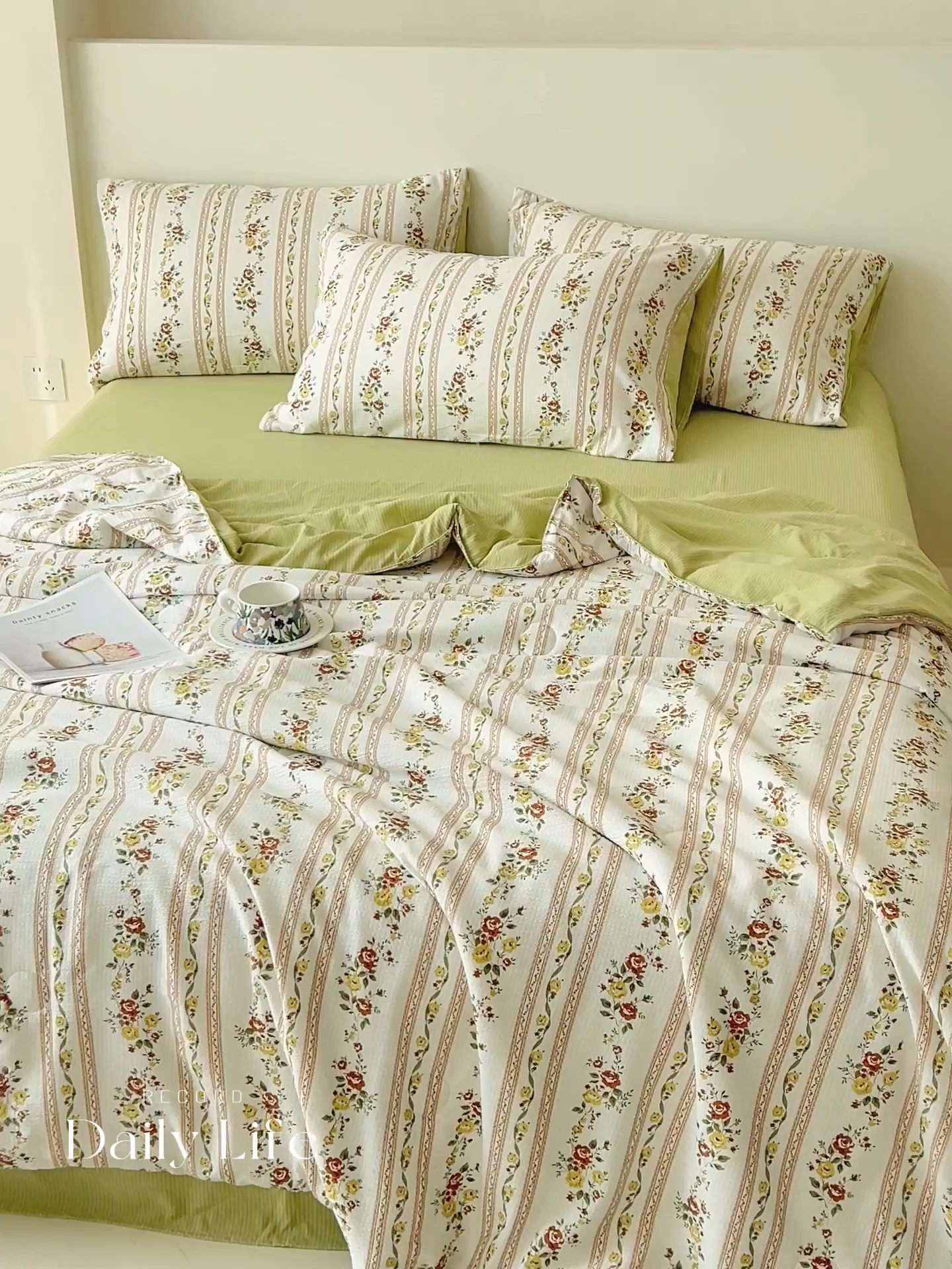 91家纺网 家纺一手货源 找家纺 畅销被业 2026新款A类泡芙棉印花夏被四件套 凯伦庄园