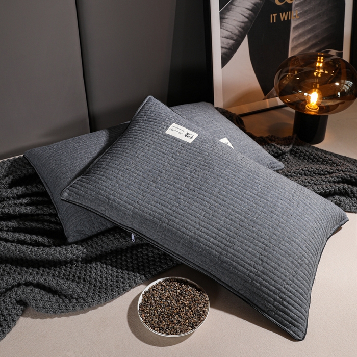 91家纺网 家纺一手货源 找家纺 （总）仁宇枕业 2026新款全棉纯棉极简系列水洗棉全荞麦枕头枕芯