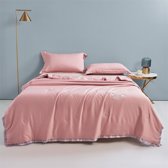 91家纺网 家纺一手货源 找家纺 畅销被业 2026新款燕窝蛋白夏被 被子被芯 夏凉被 藕荷粉