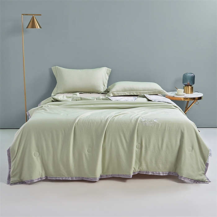 91家纺网 家纺一手货源 找家纺 畅销被业 2026新款燕窝蛋白夏被 被子被芯 夏凉被 抹茶绿