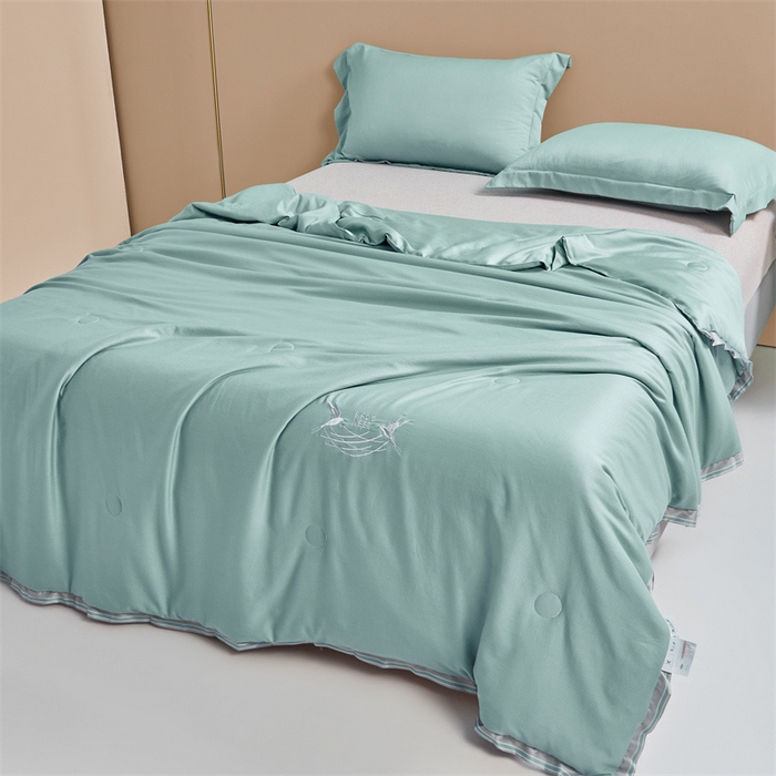 91家纺网 家纺一手货源 找家纺 畅销被业 2026新款燕窝蛋白夏被 被子被芯 夏凉被 清新绿