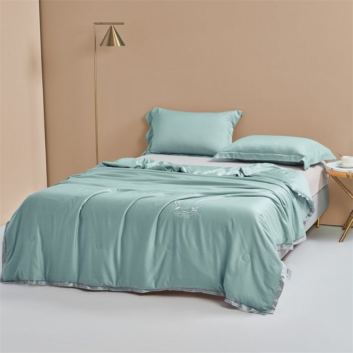 91家纺网 家纺一手货源 找家纺 畅销被业 2026新款燕窝蛋白夏被 被子被芯 夏凉被 清新绿