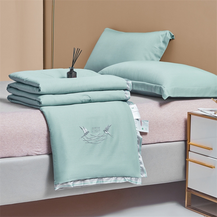 91家纺网 家纺一手货源 找家纺 畅销被业 2026新款燕窝蛋白夏被 被子被芯 夏凉被 清新绿