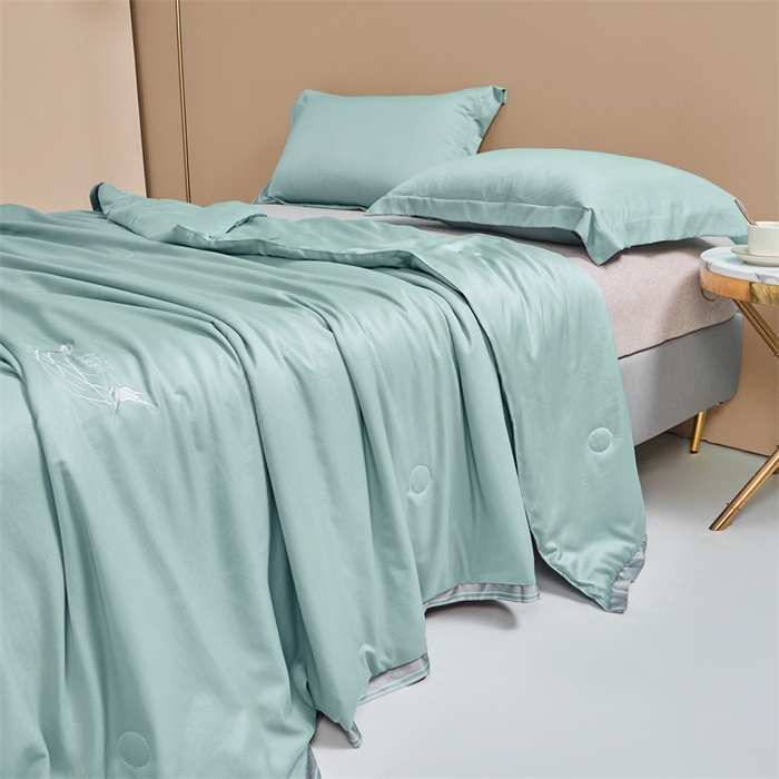 91家纺网 家纺一手货源 找家纺 畅销被业 2026新款燕窝蛋白夏被 被子被芯 夏凉被 清新绿