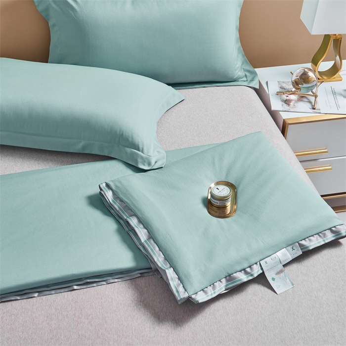 91家纺网 家纺一手货源 找家纺 畅销被业 2026新款燕窝蛋白夏被 被子被芯 夏凉被 清新绿