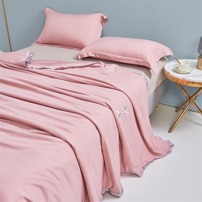 91家纺网 家纺一手货源 找家纺 畅销被业 2026新款燕窝蛋白夏被 被子被芯 夏凉被 藕荷粉