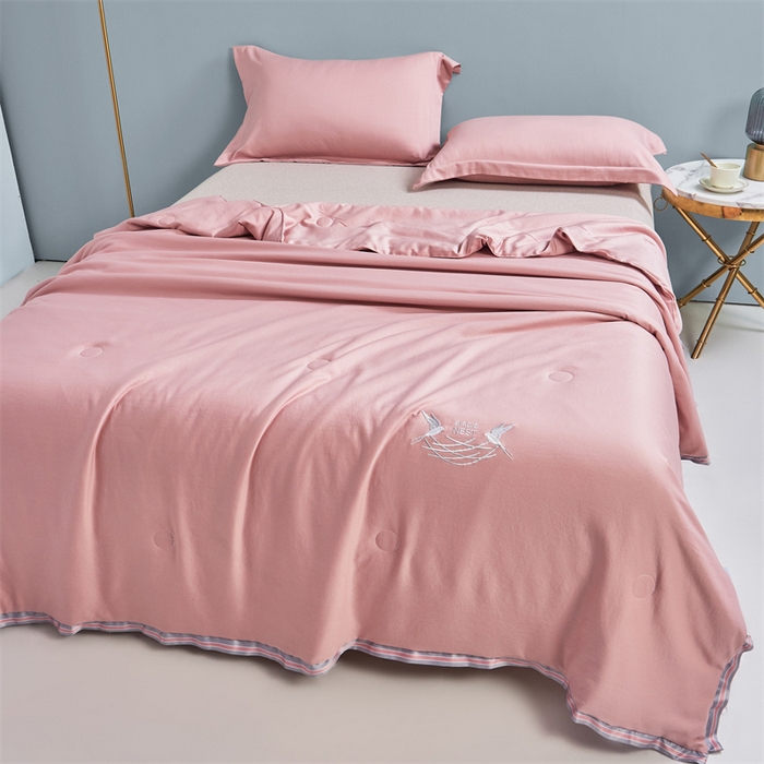 91家纺网 家纺一手货源 找家纺 畅销被业 2026新款燕窝蛋白夏被 被子被芯 夏凉被 藕荷粉