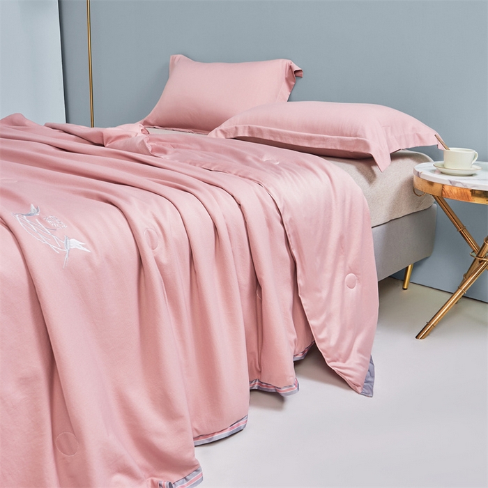 91家纺网 家纺一手货源 找家纺 畅销被业 2026新款燕窝蛋白夏被 被子被芯 夏凉被 藕荷粉