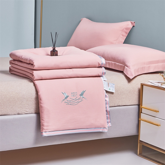 91家纺网 家纺一手货源 找家纺 畅销被业 2026新款燕窝蛋白夏被 被子被芯 夏凉被 藕荷粉